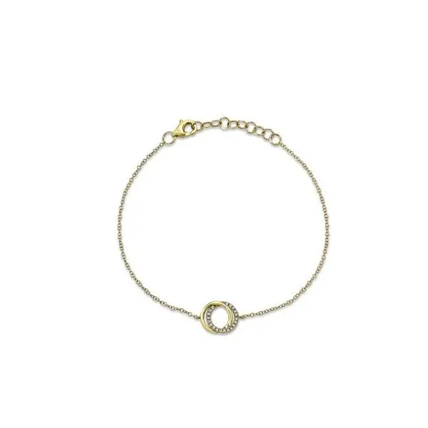 Shy Creation 14K Yellow Gold Diamond Love Knot Bracelet, 0.07cttw SVS Fine Jewelry Oceanside, NY