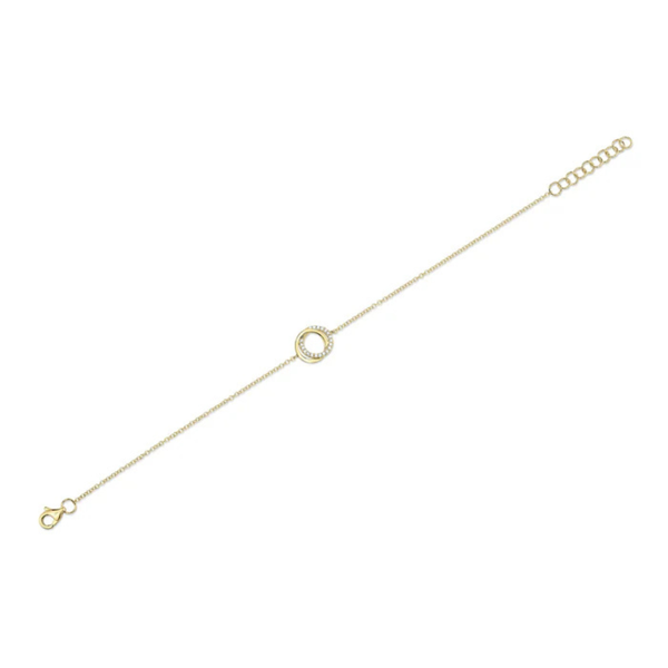 Shy Creation 14K Yellow Gold Diamond Love Knot Bracelet, 0.07cttw Image 4 SVS Fine Jewelry Oceanside, NY