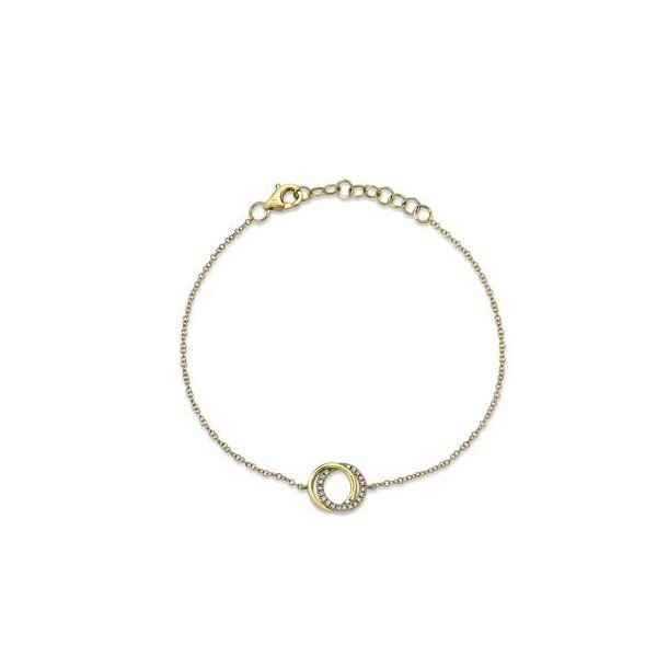 Shy Creation 14K Yellow Gold Diamond Love Knot Bracelet, 0.07cttw SVS Fine Jewelry Oceanside, NY