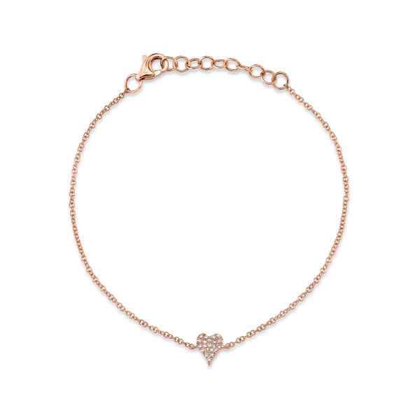 Shy Creation Rose Gold And Diamond Heart Bracelet Image 4 SVS Fine Jewelry Oceanside, NY