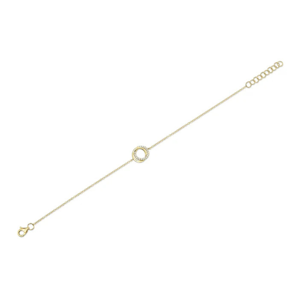 Shy Creation 14K Yellow Gold Diamond Love Knot Bracelet, 0.07cttw Image 4 SVS Fine Jewelry Oceanside, NY