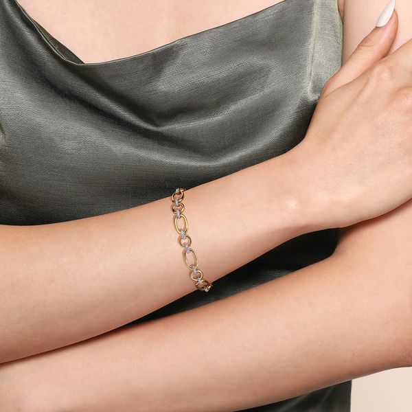 Gabriel & Co. Contemporary White & Yellow Gold Bracelet Image 3 SVS Fine Jewelry Oceanside, NY