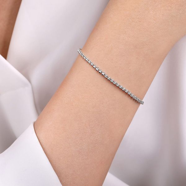 Gabriel & Co. Lusso White Gold Diamond Tennis Bracelet Image 3 SVS Fine Jewelry Oceanside, NY