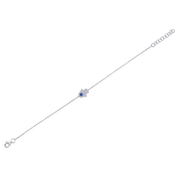 Shy Creation White Gold, Diamond, & Sapphire Bracelet Image 3 SVS Fine Jewelry Oceanside, NY