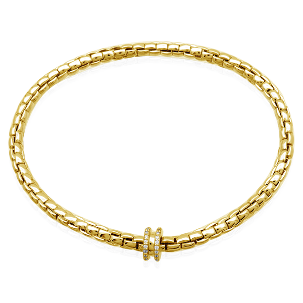 Yellow Gold Diamond Stretch Bracelet, 0.15Cttw SVS Fine Jewelry Oceanside, NY