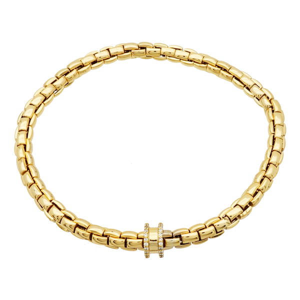 Yellow Gold Diamond Stretch Bracelet, 0.16Cttw SVS Fine Jewelry Oceanside, NY