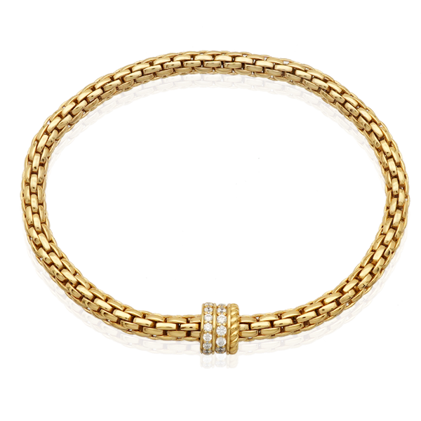 Yellow Gold Diamond Stretch Bracelet, 0.42Cttw SVS Fine Jewelry Oceanside, NY