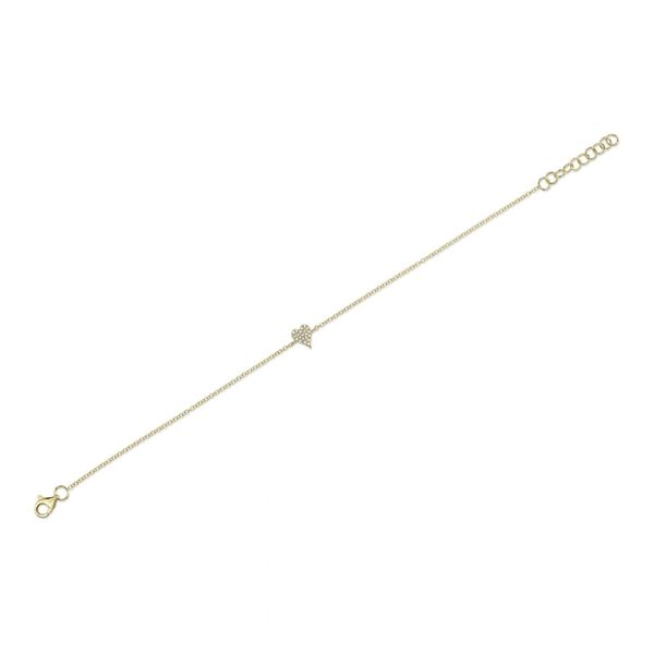 Shy Creation Yellow Gold And Diamond Heart Bracelet Image 5 SVS Fine Jewelry Oceanside, NY