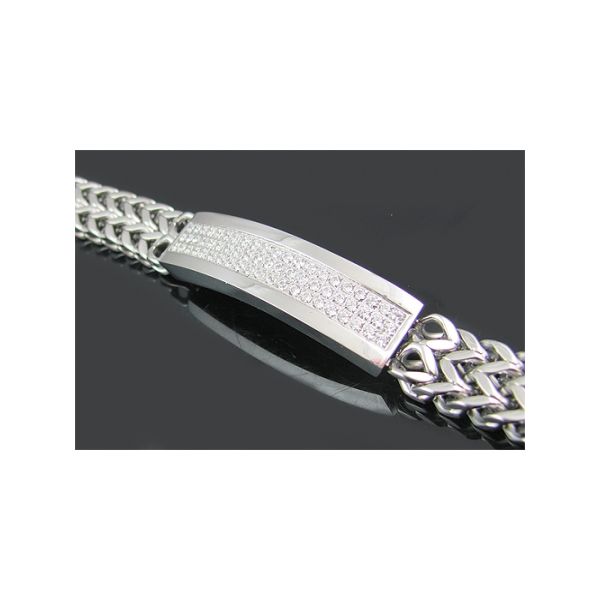 BLACKJACK Stainless Steel Bracelet with CZ Image 2 SVS Fine Jewelry Oceanside, NY