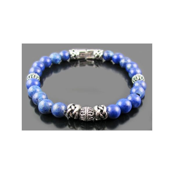BLACKJACK Lapis Lazuli and Stainless Steel Bracelet SVS Fine Jewelry Oceanside, NY