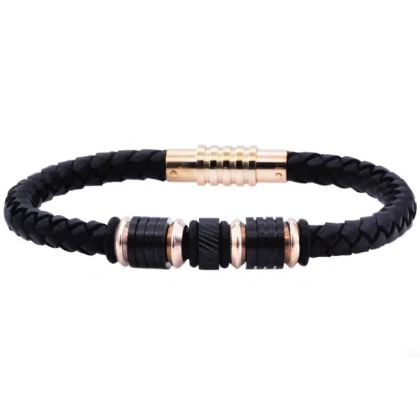 Leather & Stainless Steel Bracelet SVS Fine Jewelry Oceanside, NY