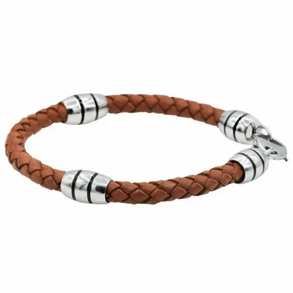 Leather & Stainless Steel Bracelet SVS Fine Jewelry Oceanside, NY