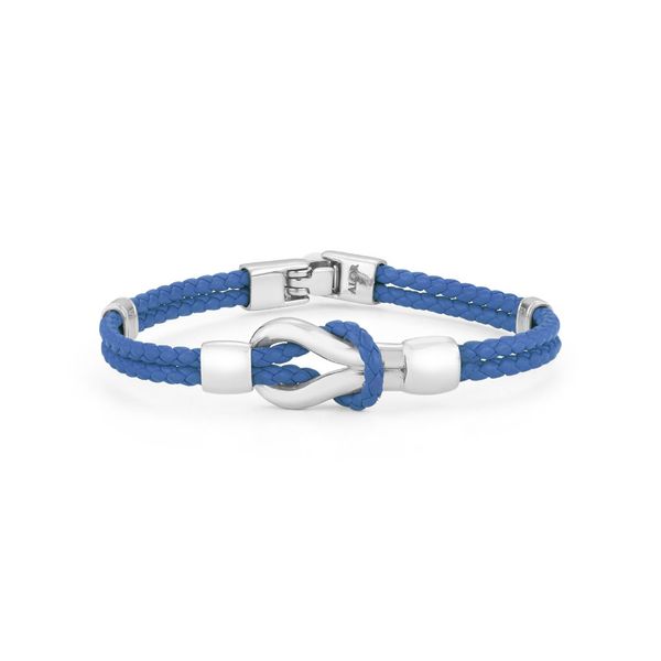 ALOR Gents Jewelry Blue Leather Bracelet SVS Fine Jewelry Oceanside, NY