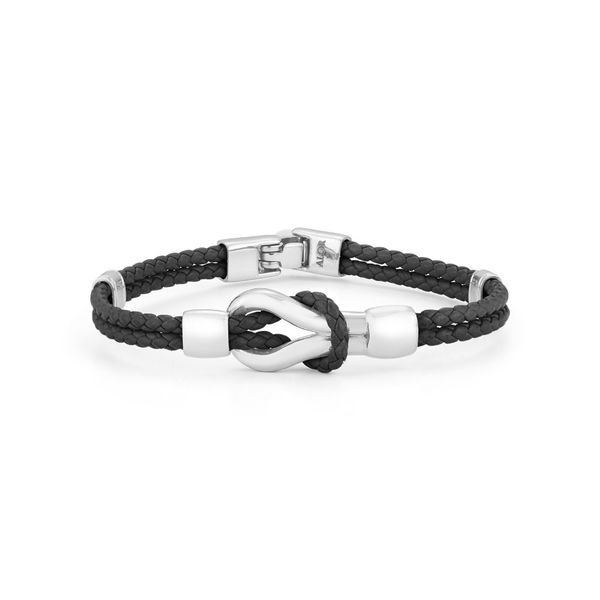 ALOR Gents Jewelry Black Leather Bracelet SVS Fine Jewelry Oceanside, NY