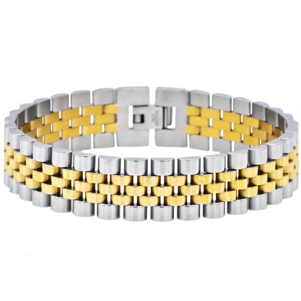 Men's Gold Plated Stainless Steel Bracelet SVS Fine Jewelry Oceanside, NY