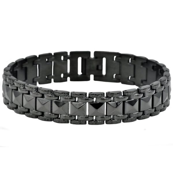 Men's Black Plated Stainless Steel Bracelet SVS Fine Jewelry Oceanside, NY