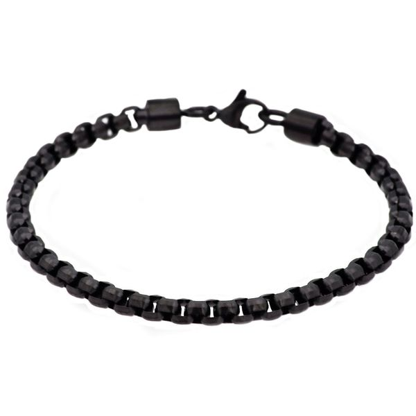 Men's Black Plated Rolo Link Bracelet SVS Fine Jewelry Oceanside, NY