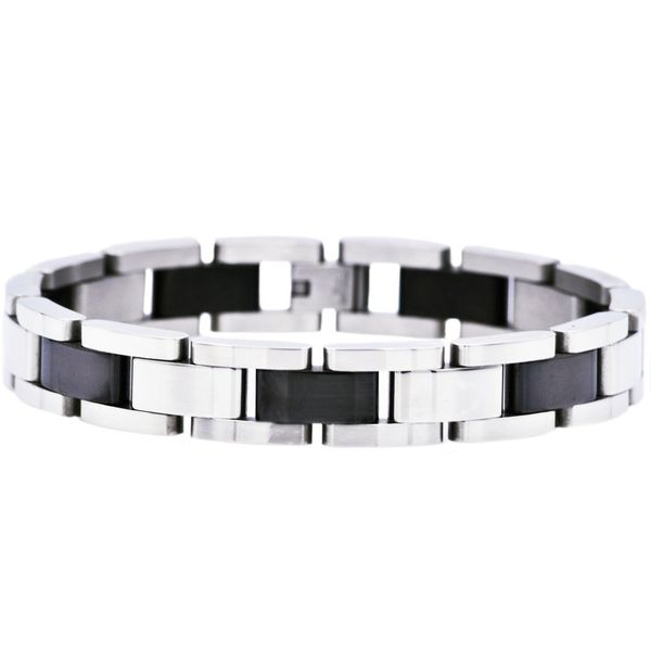 Men's Black Plated Stainless Steel Bracelet SVS Fine Jewelry Oceanside, NY