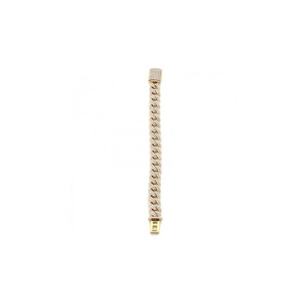 Men's 14K Yellow Gold 10.7 mm Diamond Bracelet SVS Fine Jewelry Oceanside, NY