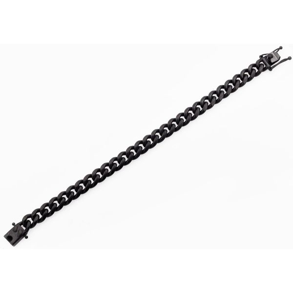 Men's Black Stainless Steel Miami Cuban Link Bracelet Image 2 SVS Fine Jewelry Oceanside, NY