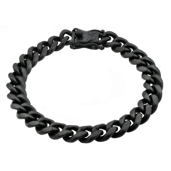 Men's Black Stainless Steel Miami Cuban Link Bracelet SVS Fine Jewelry Oceanside, NY