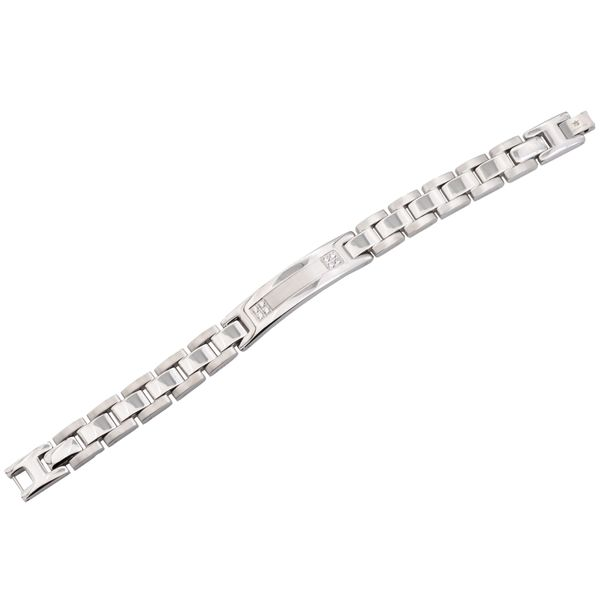 Men's Stainless Steel ID-Engravable Bracelet Image 2 SVS Fine Jewelry Oceanside, NY