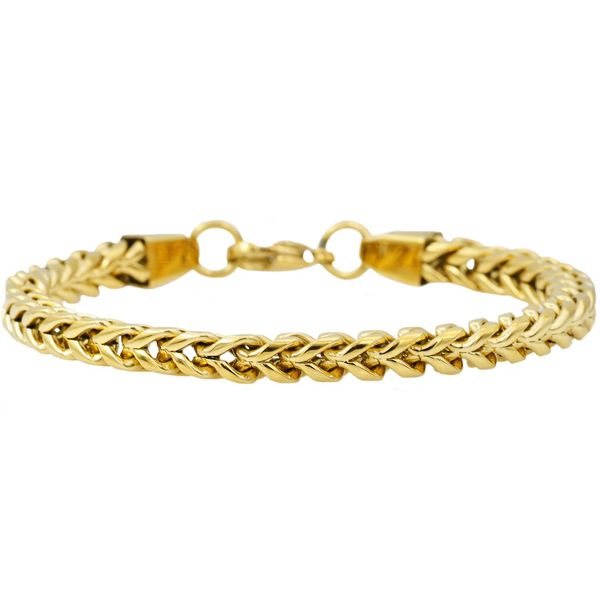 Men's Gold Plated Franco Link Chain Bracelet SVS Fine Jewelry Oceanside, NY