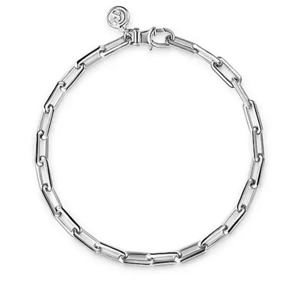 Gabriel Classic Sterling Silver Elongated Chain Bracelet SVS Fine Jewelry Oceanside, NY