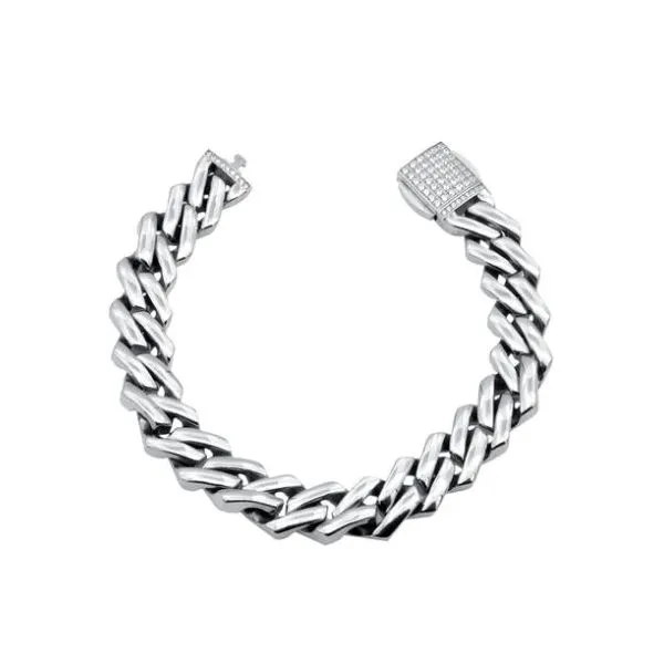 Mens Stainless Steel Closed Link Curb Chain Bracelet