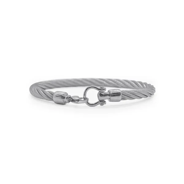 ALOR 'Gents Jewelry' Grey Cable Buckle Bracelet SVS Fine Jewelry Oceanside, NY