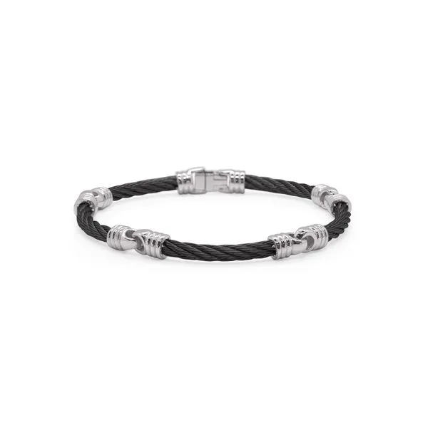 ALOR 'Gents Jewelry' Black Cable Link Soft Bracelet SVS Fine Jewelry Oceanside, NY
