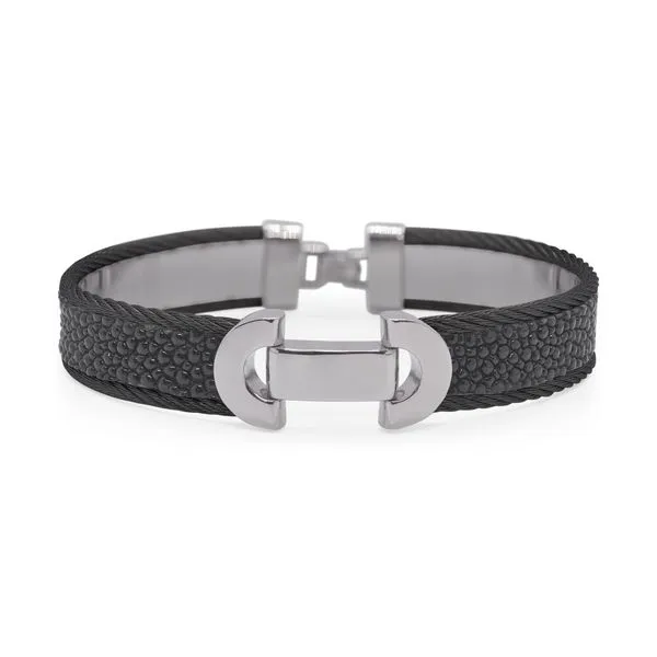 ALOR 'Gents Jewelry' Black Cable Stingray ID Bracelet SVS Fine Jewelry Oceanside, NY