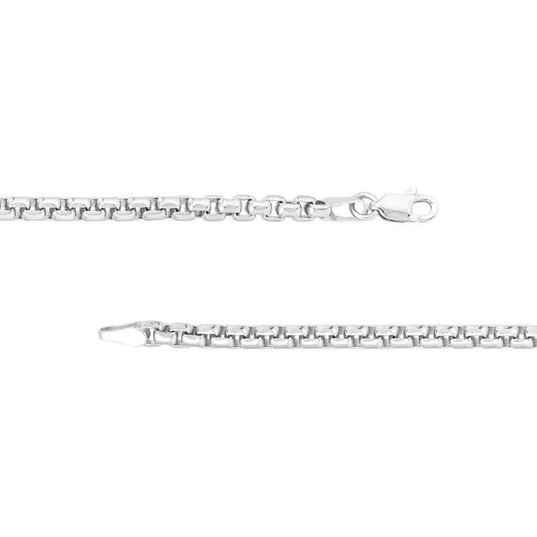White Gold 3.30 mm Box Chain Bracelet Image 2 SVS Fine Jewelry Oceanside, NY