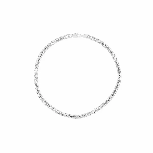 Men's White Gold 3.30 mm Box Chain Bracelet SVS Fine Jewelry Oceanside, NY