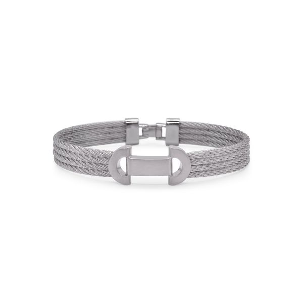 ALOR 'Gents Jewelry' Grey Cable ID Bracelet SVS Fine Jewelry Oceanside, NY