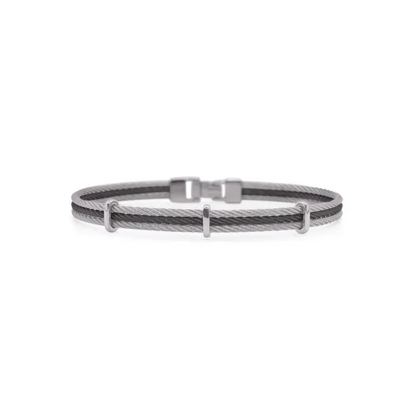 ALOR 'Gents Jewelry' Grey & Black Cable Bracelet SVS Fine Jewelry Oceanside, NY