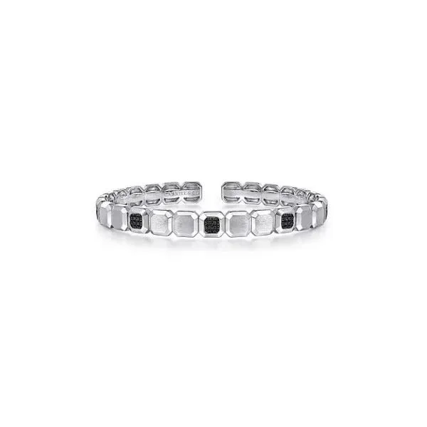 Gabriel Facets Sterling Silver & Black Spinel Bangle SVS Fine Jewelry Oceanside, NY