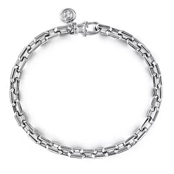 Gabriel Classic Sterling Silver Faceted Chain Bracelet SVS Fine Jewelry Oceanside, NY
