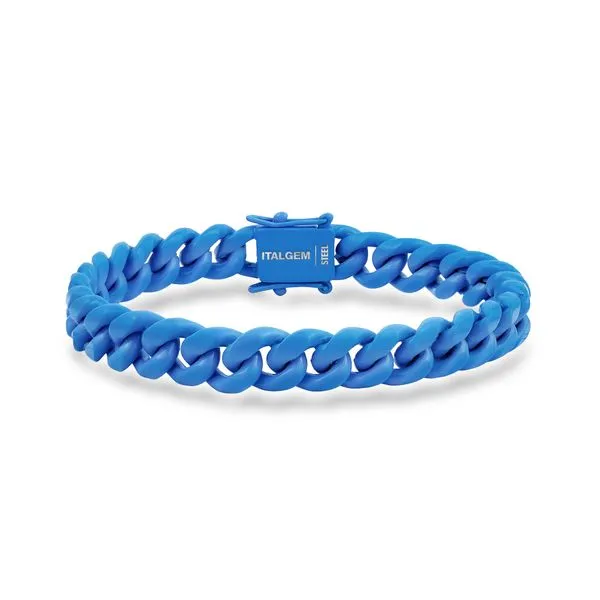 Men's Cielo Blue Candy 10 mm Cuban Bracelet SVS Fine Jewelry Oceanside, NY