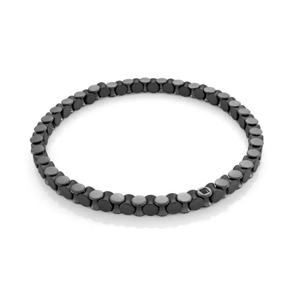 Men's Gun IP Steel & Black CZ Bracelet SVS Fine Jewelry Oceanside, NY