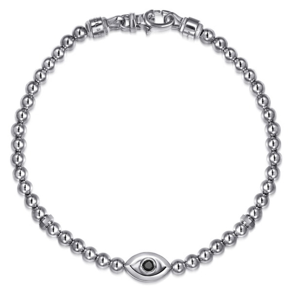 Gabriel Bujukan Men's Sterling Silver Beaded Bracelet SVS Fine Jewelry Oceanside, NY