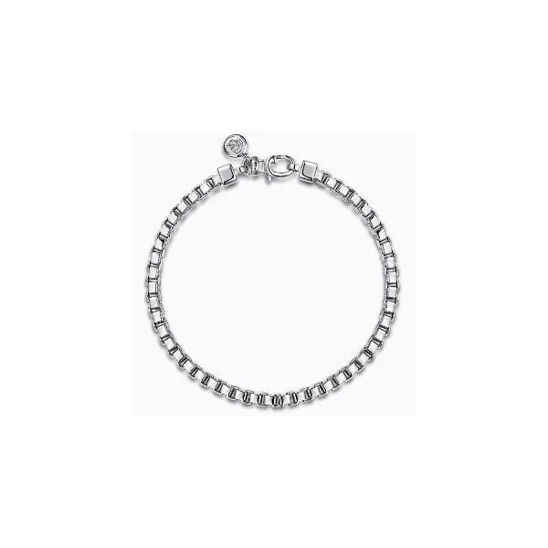 Gabriel Classic Mens Sterling Silver Box Bracelet