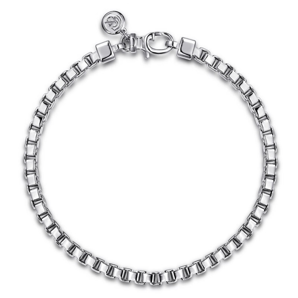 Gabriel Classic Men's Sterling Silver Box Bracelet SVS Fine Jewelry Oceanside, NY