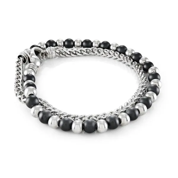 Mens Stainless Steel Lava Balls Franco Bracelet