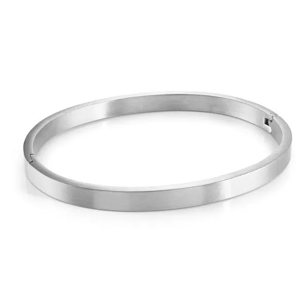 Mens Stainless Steel Matte Classic Bangle, 8.25\