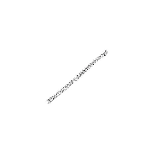 Mens White Gold Diamond Link Bracelet, 3.64Cttw, 8.5\