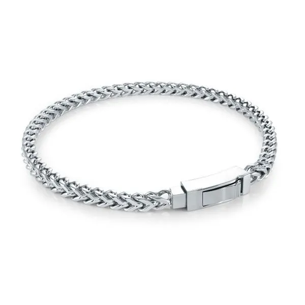 Men's Stainless Steel Square Franco Bracelet, 8