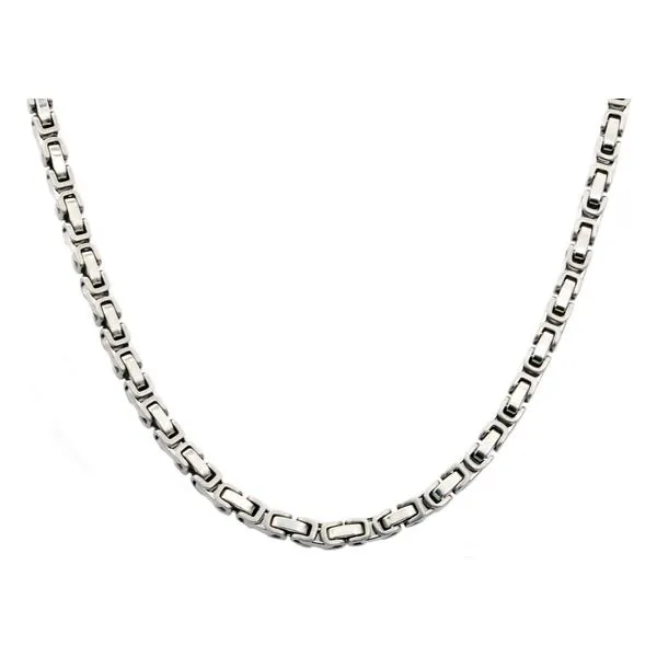 Men's Stainless Steel Byzantine Link Chain Necklace SVS Fine Jewelry Oceanside, NY