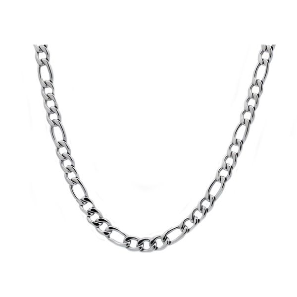Men's Stainless Steel Figaro Link Chain Necklace SVS Fine Jewelry Oceanside, NY