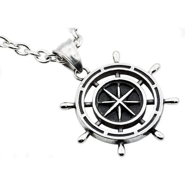 Men's Stainless Steel Ship Helm Pendant SVS Fine Jewelry Oceanside, NY